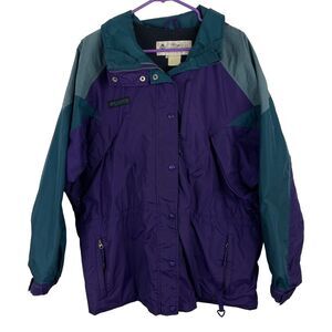 Columbia Williwaw Vintage Ski Coat Jacket Size XL Purple Green Y2K Colorblock 90